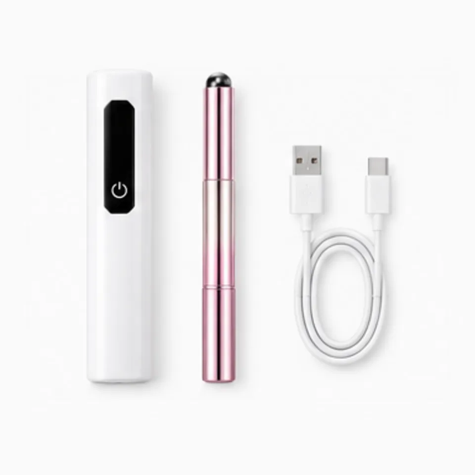 Qué incluye: pluma de gel, mini lámpara UV y cable USB-C