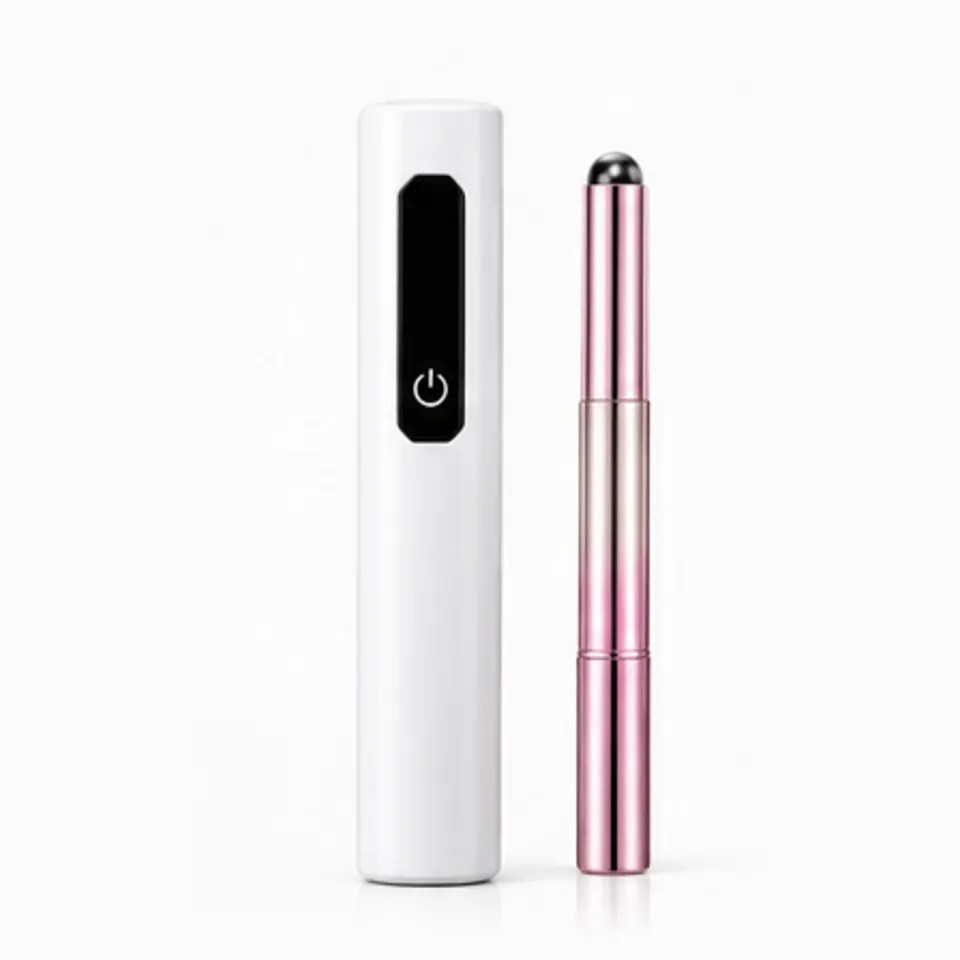 Pluma de gel y mini lámpara UV, vista frontal
